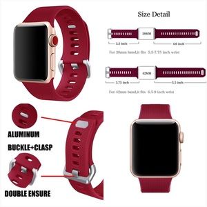 NEW Apple Watch Band 42mm M/L (Rose Red and Black)